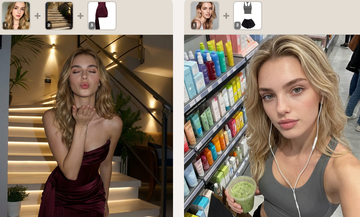 A split-screen showing an original photo on the left and an AI-transformed version on the right, illustrating image to image AI free editing.